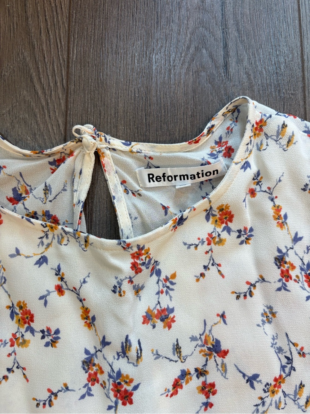 Reformation Cream Floral Minidress Size 4 - Picture 2 of 4